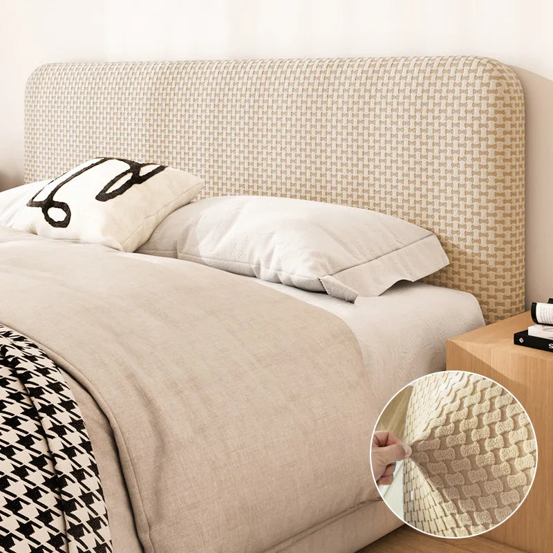 All-inclusive Jacquard Bed Headboard Cover Solid Color Elastic Bed Head Slipcover Solid Color Bed Backrest Cover Bedroom 2024