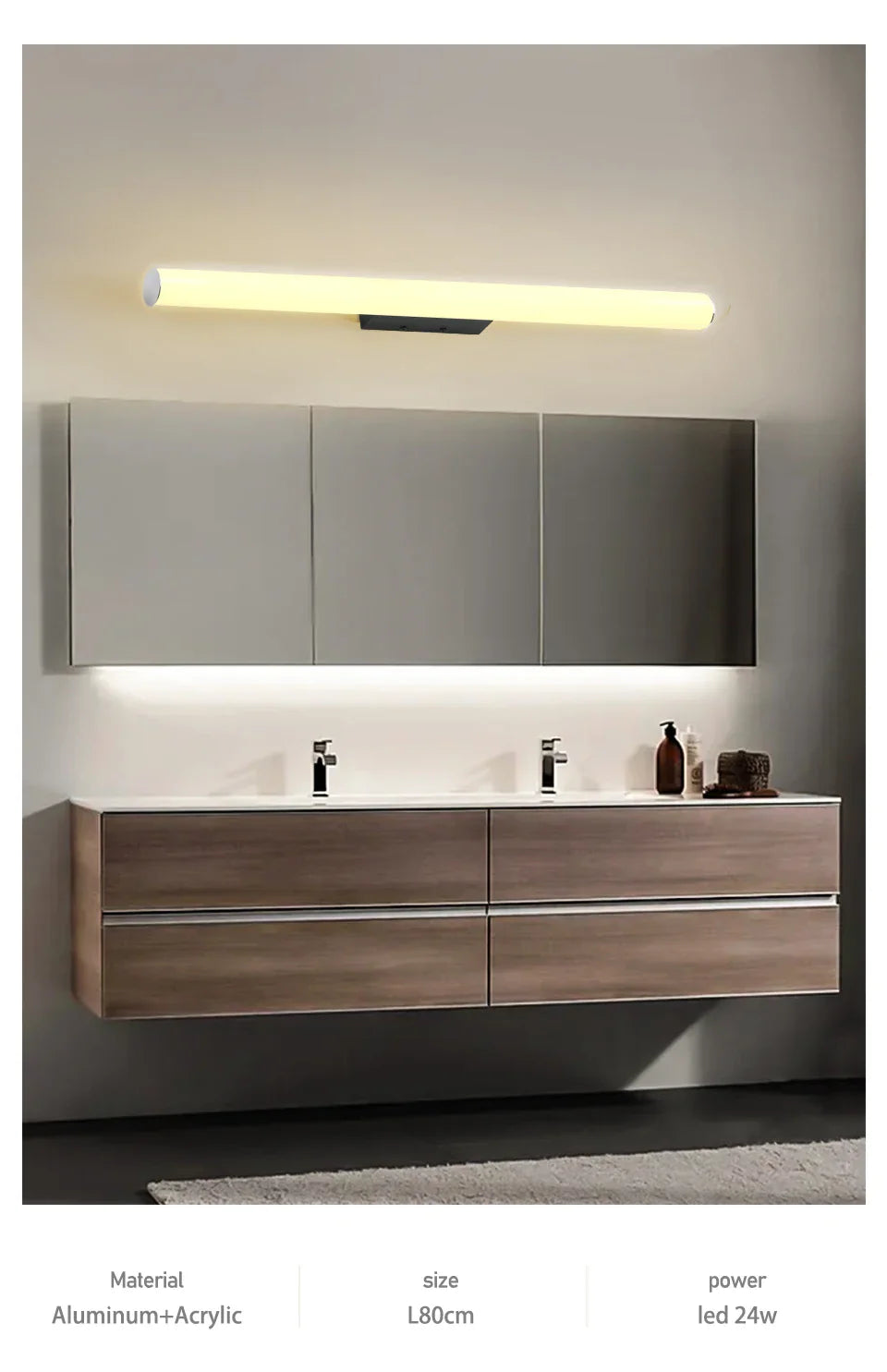 Wall Lamps Bathroom Led Mirror Light Waterproof 12W 16W 22W AC85-265V LED Tube Modern Wall Lamp Bathroom Lighting