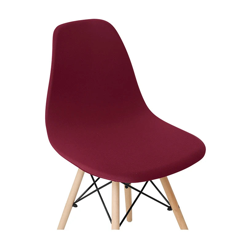 Solid Color Shell Chair Cover Stretch Cheap Short Back Chair Covers Printed Dining Seat Covers For Home Bar Hotel Party Banquet