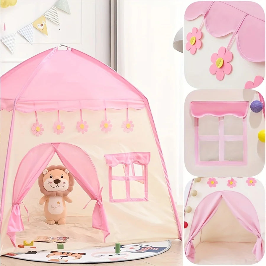 Children playhouse Tent Indoor, Big Space Kids Tent Outdoor, Easy to Carry and Install, Large Room Crawling, Birthday Christmas