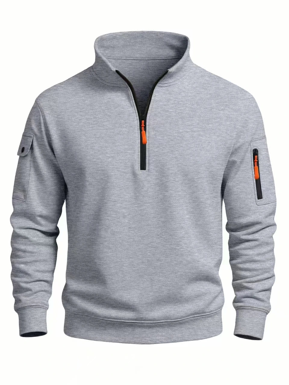 Men's  sweatshirt 2025 autumn and winter new casual sports casual long sleeved high neck half zipper windproof top