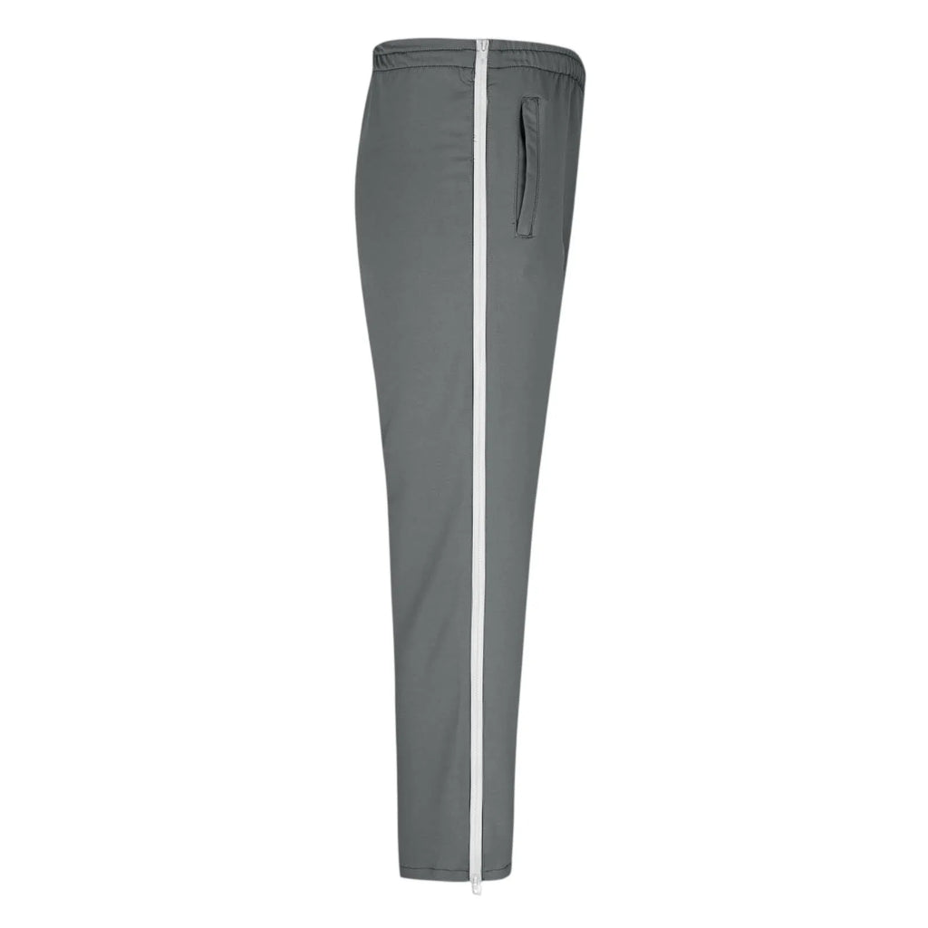 Men Sweatpants Elastic Waistband Pockets Splicing Color Mid-Rise Long Trousers Wide Leg Side Zipper Tear Away Basketball Pants