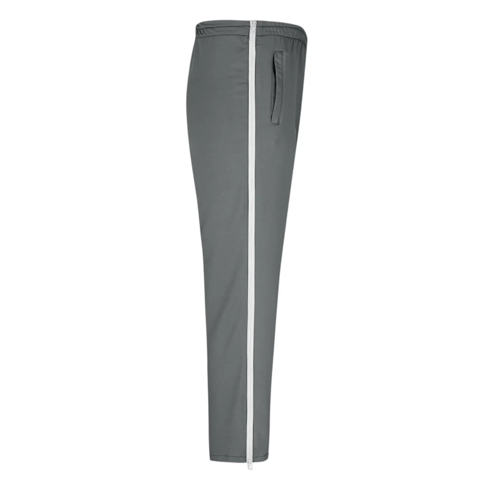 Men Sweatpants Elastic Waistband Pockets Splicing Color Mid-Rise Long Trousers Wide Leg Side Zipper Tear Away Basketball Pants
