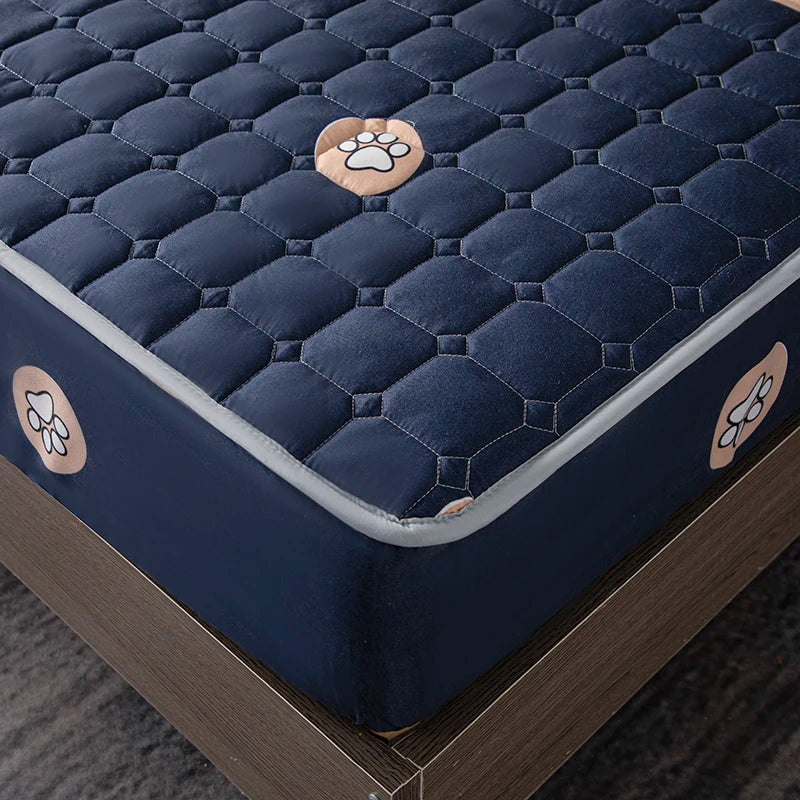 Quilted Bed Cover Cartoon Style Bedspread Elastic Mattress Protertor Thicken Bed Linen 매트리스커버 Home Bedsheets (No Pillowcase)