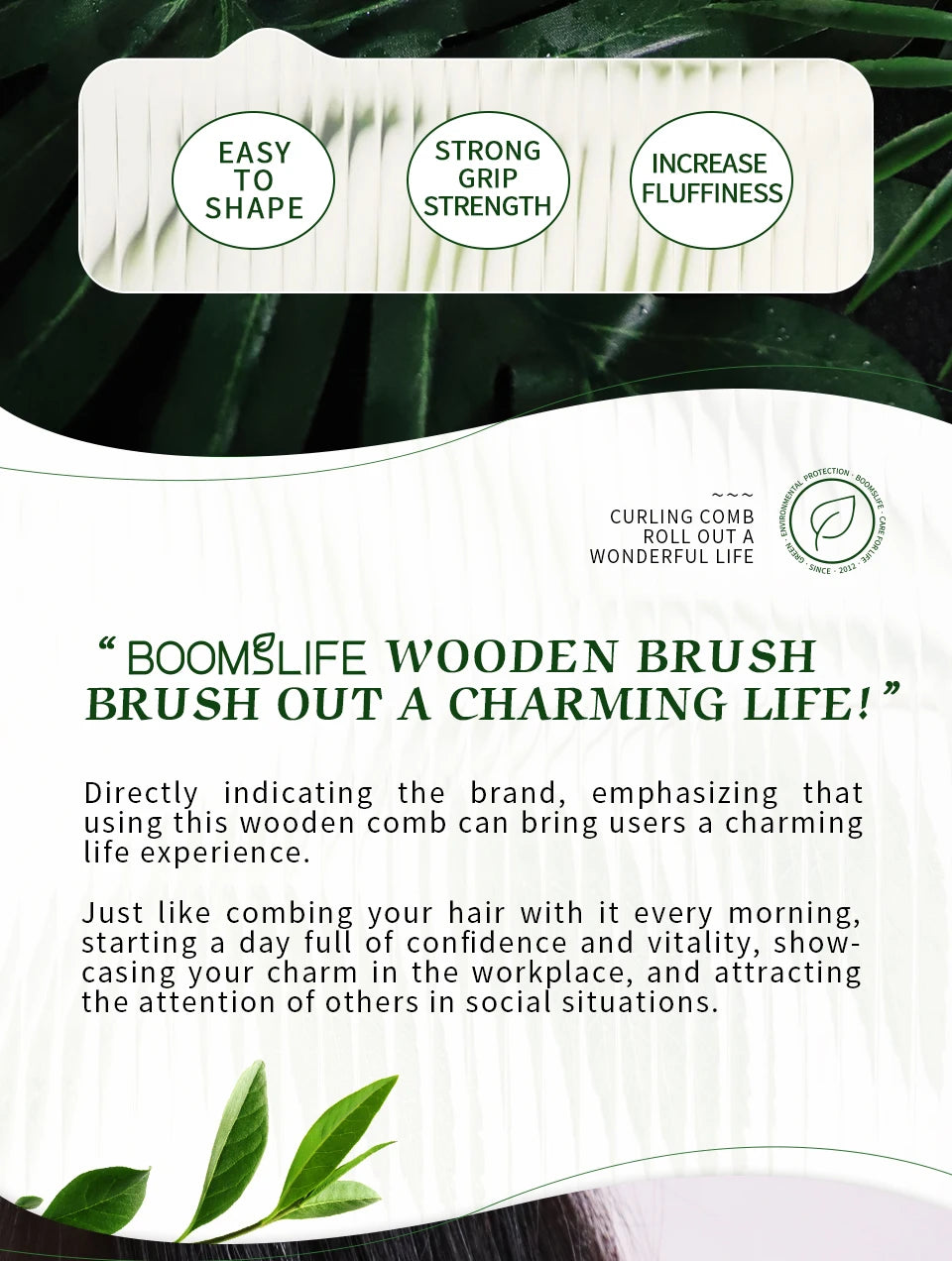 Personalized Boar Bristles Hair Brush Cork handle Round Barrel Hair Comb For Curling  Anti Static Roller HairBrush Wood Combs