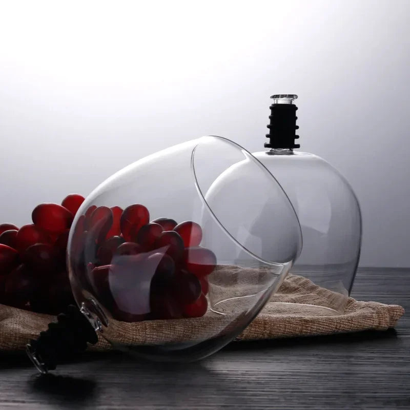 UPORS Wine Pourer In Bottle Direct To Drinking Creative Glass Cup Transparent Shot Glass Wine Decanter with Cork Bar Tools