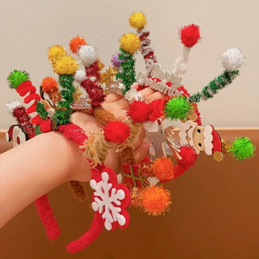 Hair Accessories Christmas Headband Merry Chritmas Xmas Santa Claus Hair Hoop Headpiece Hairband Antler Hair Hoop Girls/Female