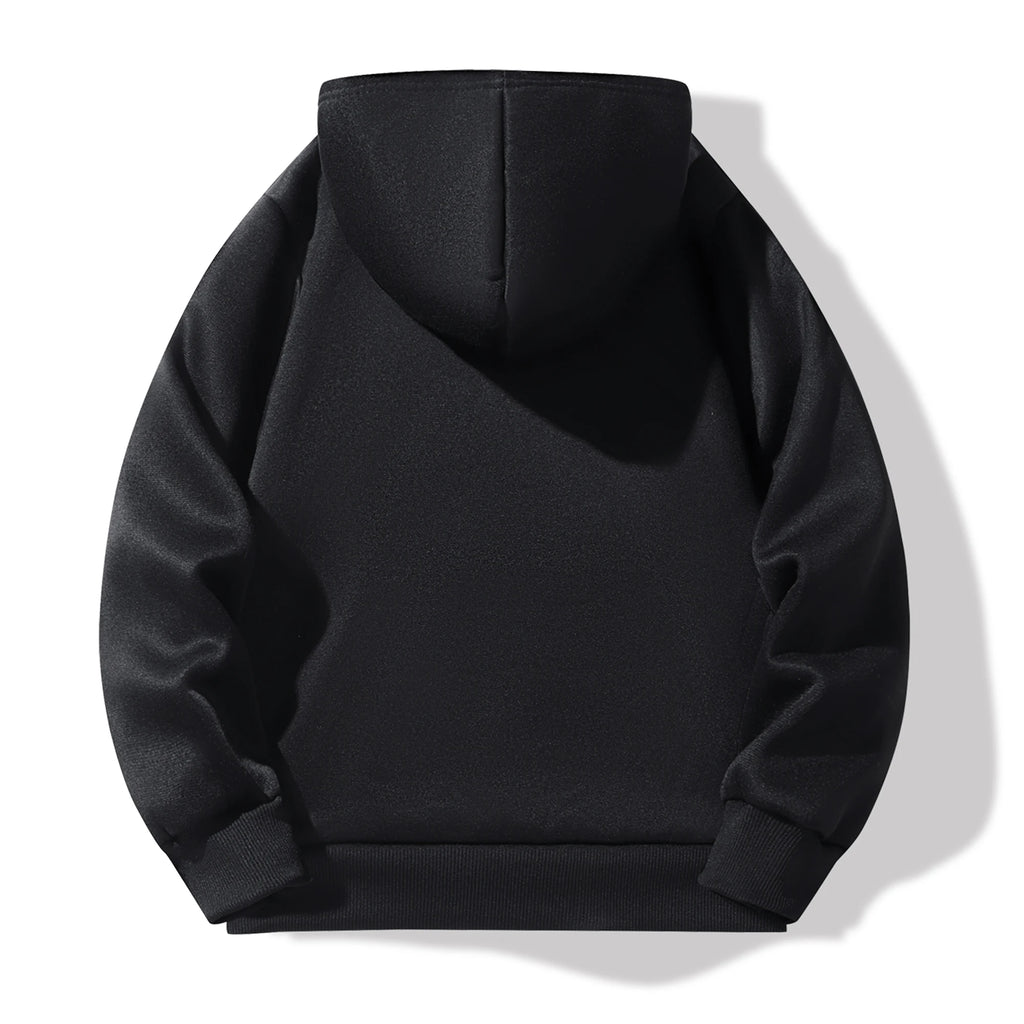 Boys' & Girls' Solid Color Hooded Sweatshirts - Warm, Comfortable, Fleece-Lined, Versatile Basic Style, Perfect as Gifts