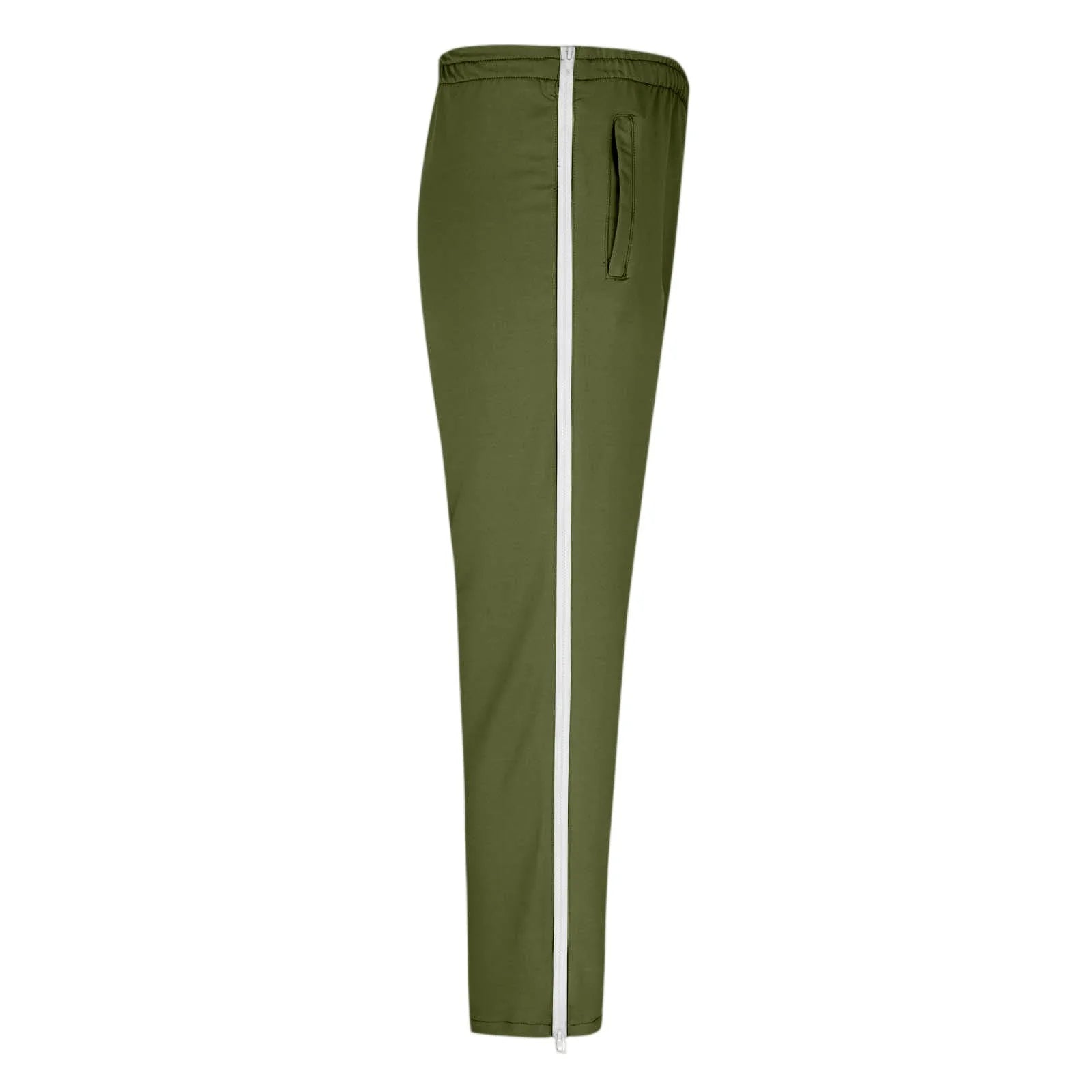 Men Sweatpants Elastic Waistband Pockets Splicing Color Mid-Rise Long Trousers Wide Leg Side Zipper Tear Away Basketball Pants