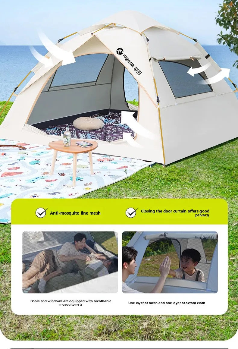 Tent Outdoor Automatic 3-4 People Household Sunscreen Indoor Small House Adult Children's Tent Outdoor Camping Awning