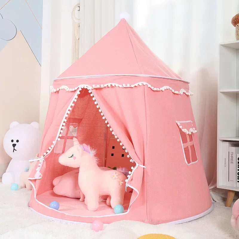 Large Teepee Tent for Kids Folding Toy Tent Castle Children Play House Large Teepee Tent Princess Castle Children Outdoor Gifts