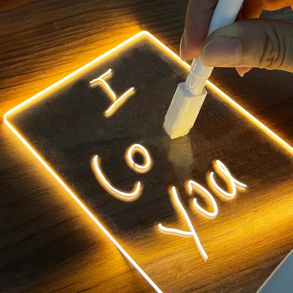 New Note Board Creative Led Night Light USB Message Board Holiday Light With Pen Gift For Children Girlfriend Decoration Night Lamp