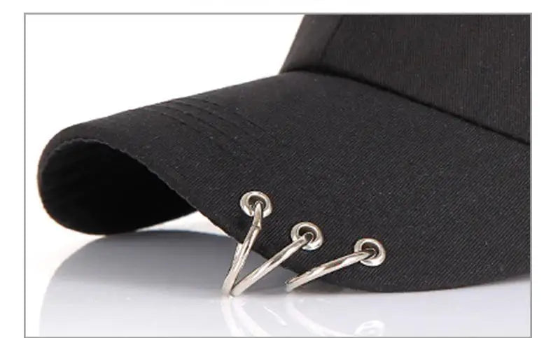 Hip Hop Women's Baseball Cap With Ring Circle Snapback Hats For Men Women Unisex Dad Hat Adjustable Kpop Korean Style Gorra