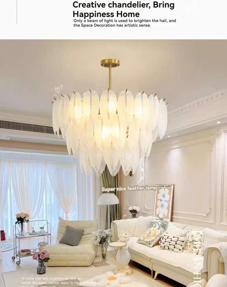 Modern Luxury crystal Chandeliers Gold French Glass chandelier Idoor Home Decor Pendant Lamp for Living Room Dining