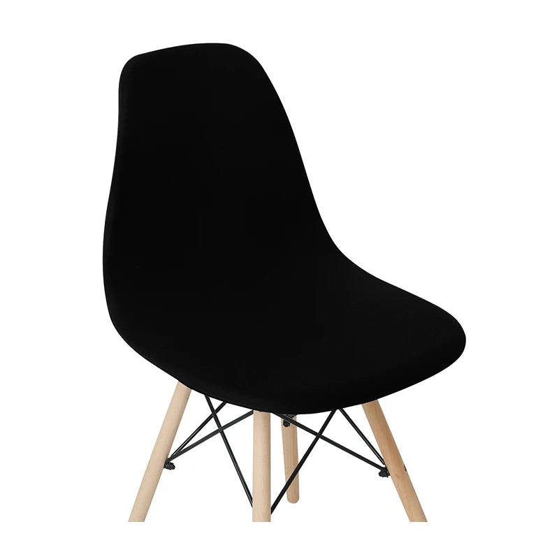 Solid Color Shell Chair Cover Stretch Cheap Short Back Chair Covers Printed Dining Seat Covers For Home Bar Hotel Party Banquet
