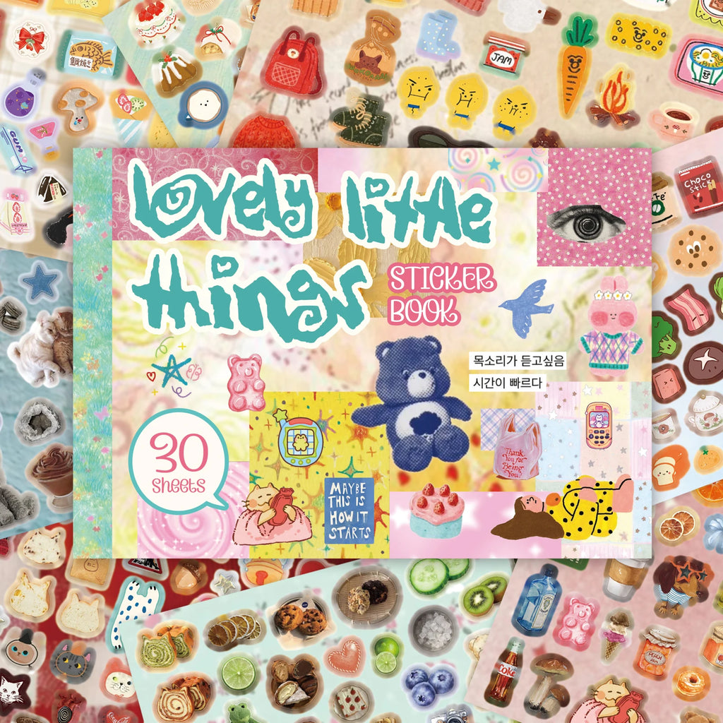 Different Covers, Same Content 30 Sheets Korean Style Sticker Book, Cute Scrapbook Stickers  for DIY Gifts Card Art Crafts