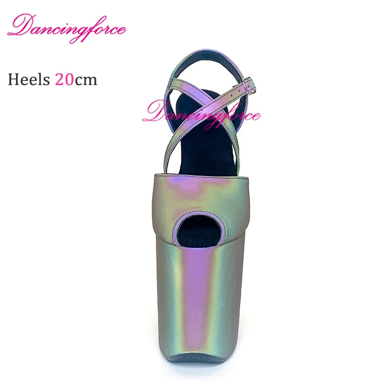 8Inches 20cm Sexy Exotic Luminous Discolored Pole Dancer Sandals Nightclub Stripper Platform Party High Heels Shoes