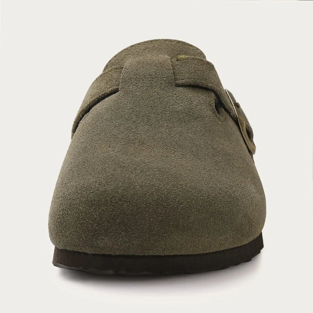 KIDMI Suede Clogs for Women Men Mules Cork Footbed Sandals With Arch Support Fashion Nonslip Outdoor Beach Slippers Home Shoes