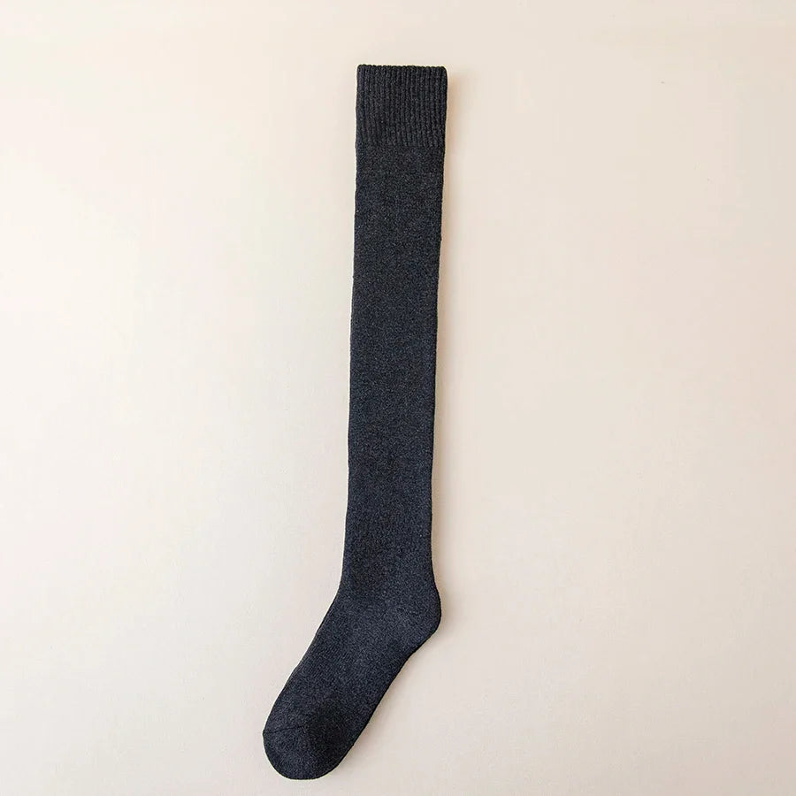 Thick Stockings Socks Women Warm Winter Over Knee High Hold Up Cotton Sexy Slim Ladies Girls Halloween Gift 6 Colors 1 Pairs