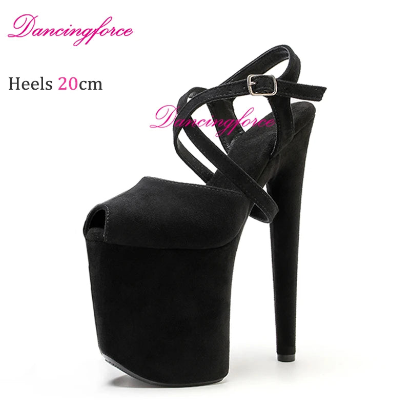 8Inches 20cm Sexy Exotic Luminous Discolored Pole Dancer Sandals Nightclub Stripper Platform Party High Heels Shoes