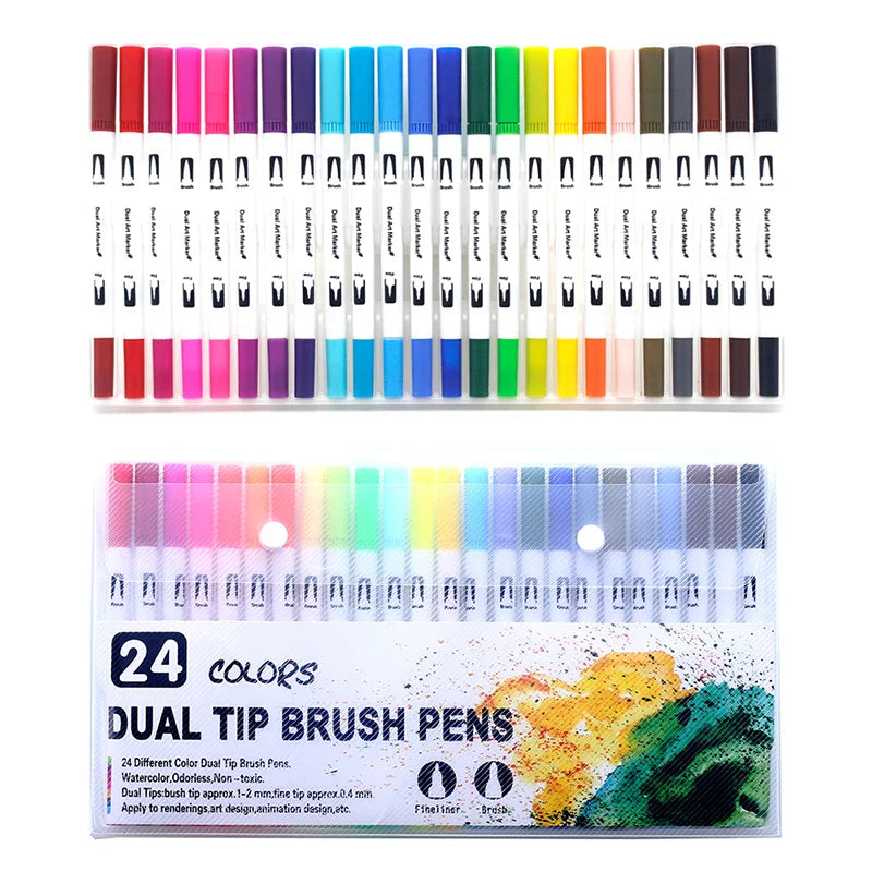 12/24/36 120 Colors Double Ends Manga Art Brush Pen Set Pencil Watercolor Art Markers Fineliner Calligraphy Pens Art Supplies