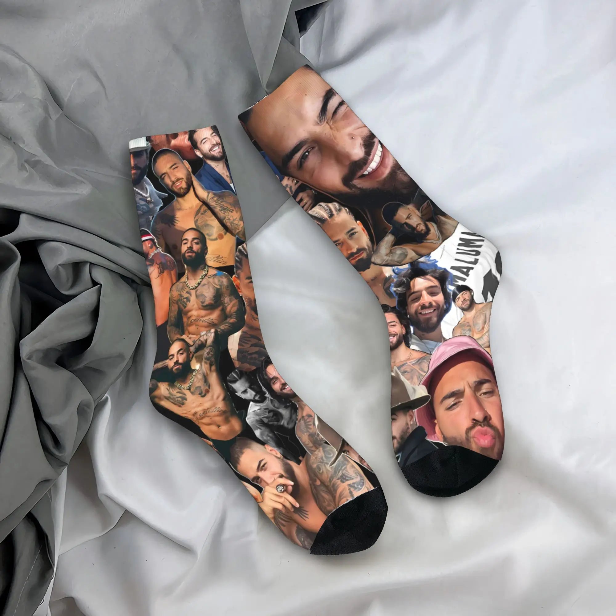 Maluma Rapper Socks  Anti Slip Stockings Women Men Comfortable Outdoor Socks Winter Fashion Graphic Socks
