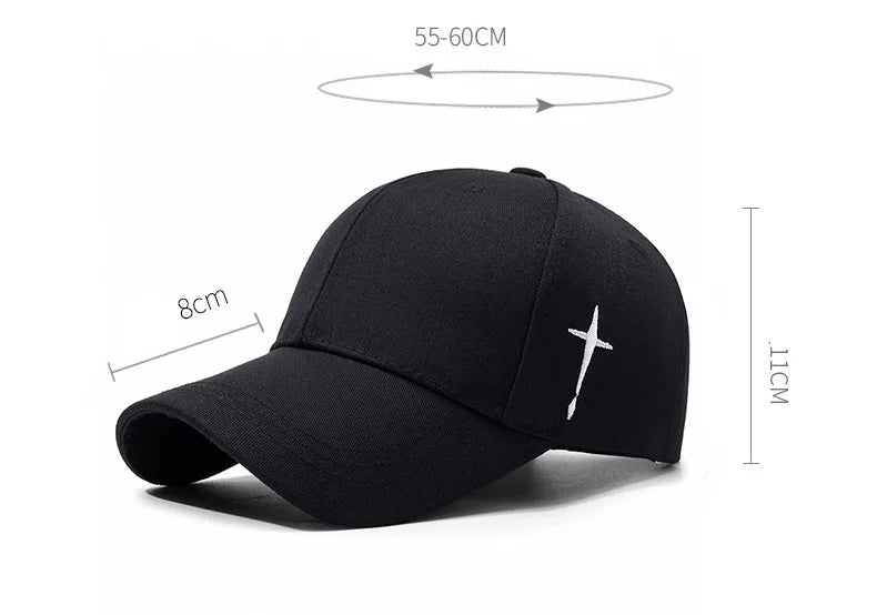 New Spring Style Sports Snapback Hat with Side - embroidered Water Drop and Cross Patterns. It's designed to make the face look