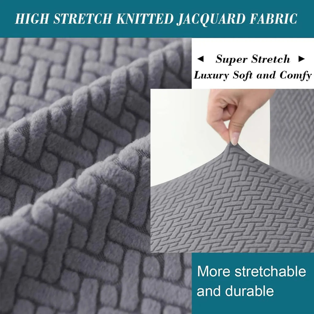Stretch Jacquard Dining Bench Cover Living Room Anti-Dust Removable Bench Slipcover Washable Bench Seat Protector