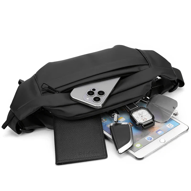 Quality Nylon Chest Pack Fashion Business Men Waist Bag 2024 New Male Fanny Pack Phone Bag Leisure Travel Shoulder Crossbody Bag