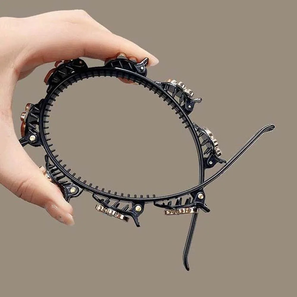 Hair Accessories Elegant Hair Bands with Clips Sweet Shiny Women Butterfly Hair Hoop Headwear Hair Weaving Tool Hairband Party