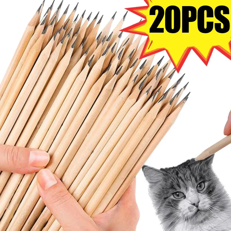 HB Natural Hexagon Wooden Lead Pencils Student Children Painting Drawing Sketch Writing Pencil School Office Stationary