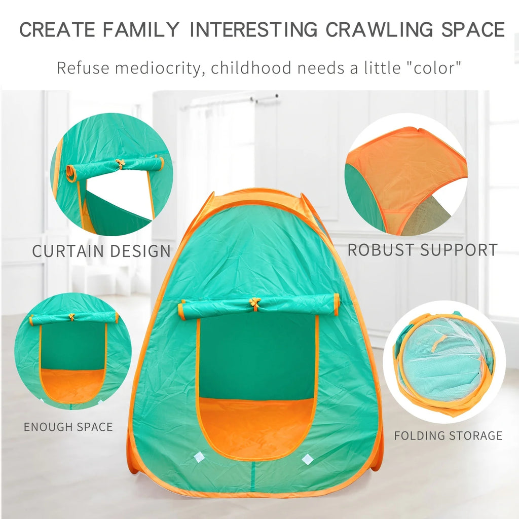 Tent House Green Foldable Portable Children's Game House Toy