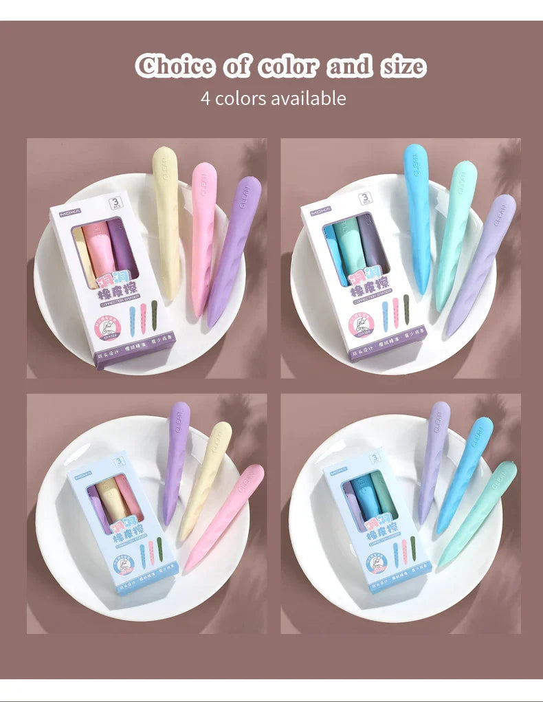 Macaron Color Children Kawaii Pencil-shaped Hole Eraser Creative DIY Student Supplies Stationery