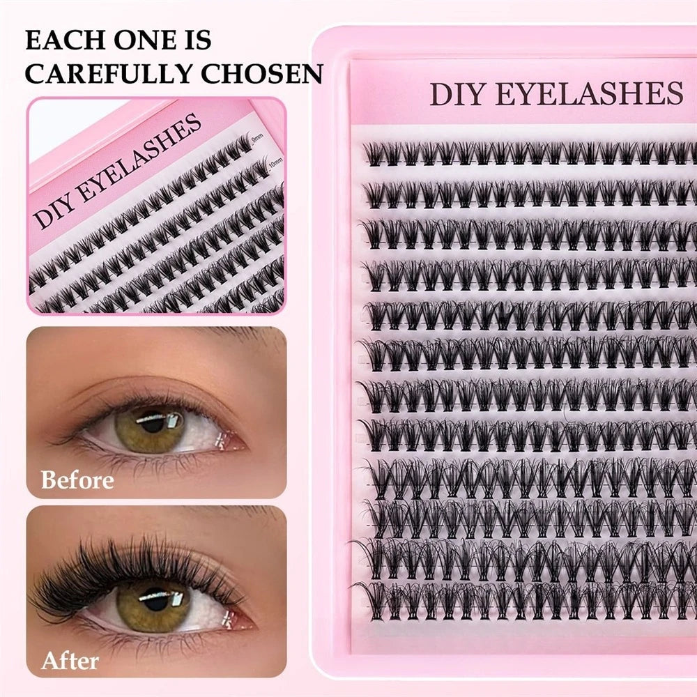 Mixed-Length Individual Lashes (8-14mm): 12P/20P/30P Options, True Love & TUFF/SCREEN/EXTENSION Styles