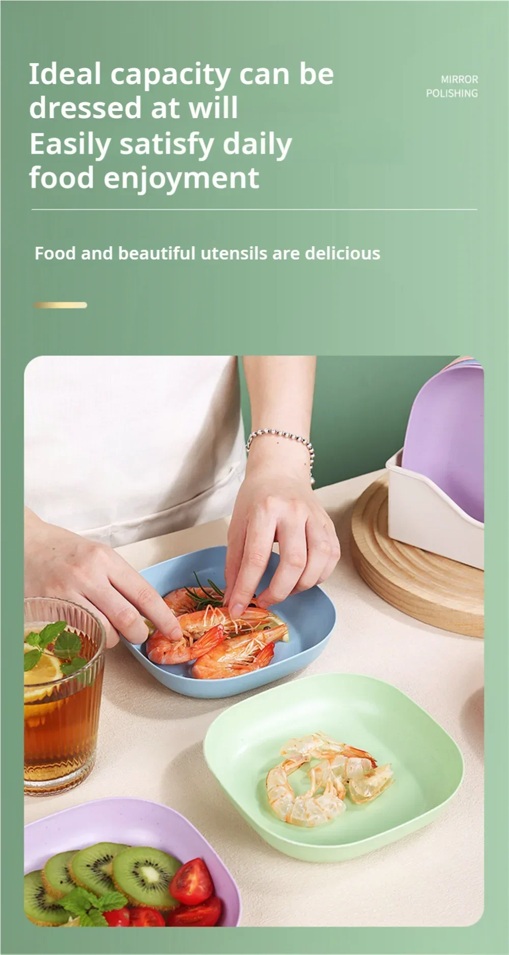 10pcs Multi-function Spit Bone Dish Food Grade Plastic  Round Square Set Dining Table Garbage Plate  Household Snack Fruit Plate