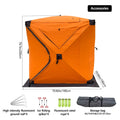 4 Person Ice Fishing Tent, Windproof Insulated Cotton Shelter with Quick Setup, Portable Thickened Warm Winter Tent for Outdoor