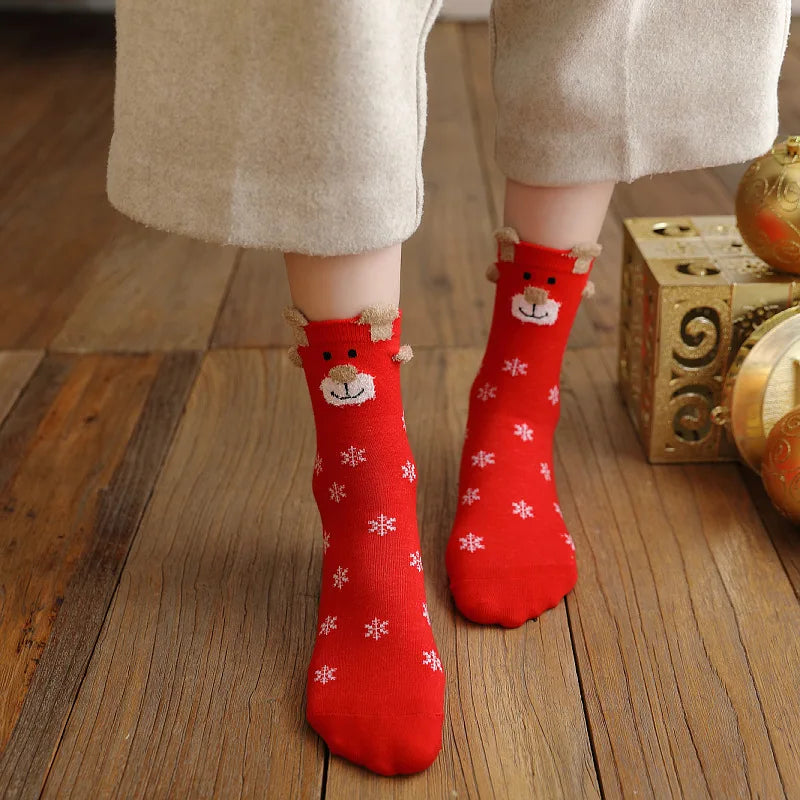 New Year Cartoon Christmas Socks Funny Elk Snowman Santa Claus Candy Bar Socks Woman Socks Socks Kids Christmas Gift Socks