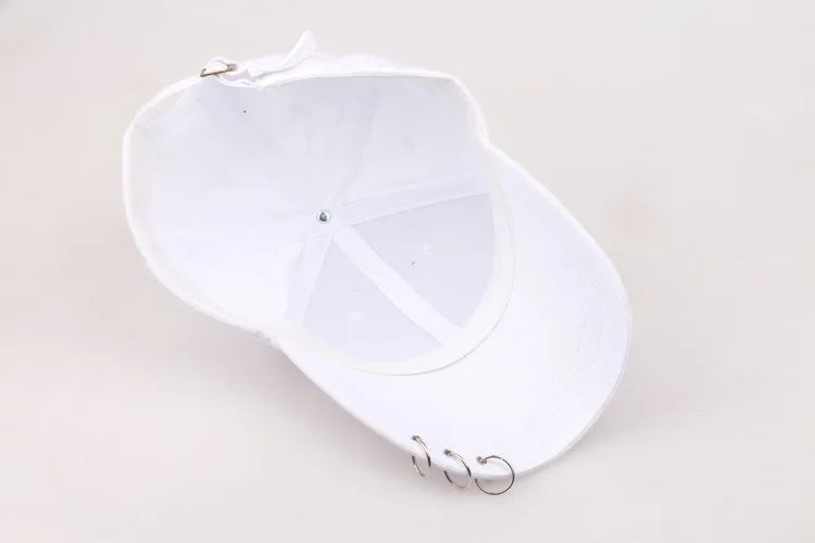 Hip Hop Women's Baseball Cap With Ring Circle Snapback Hats For Men Women Unisex Dad Hat Adjustable Kpop Korean Style Gorra