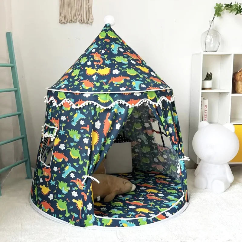 Large Teepee Tent for Kids Folding Toy Tent Castle Children Play House Large Teepee Tent Princess Castle Children Outdoor Gifts