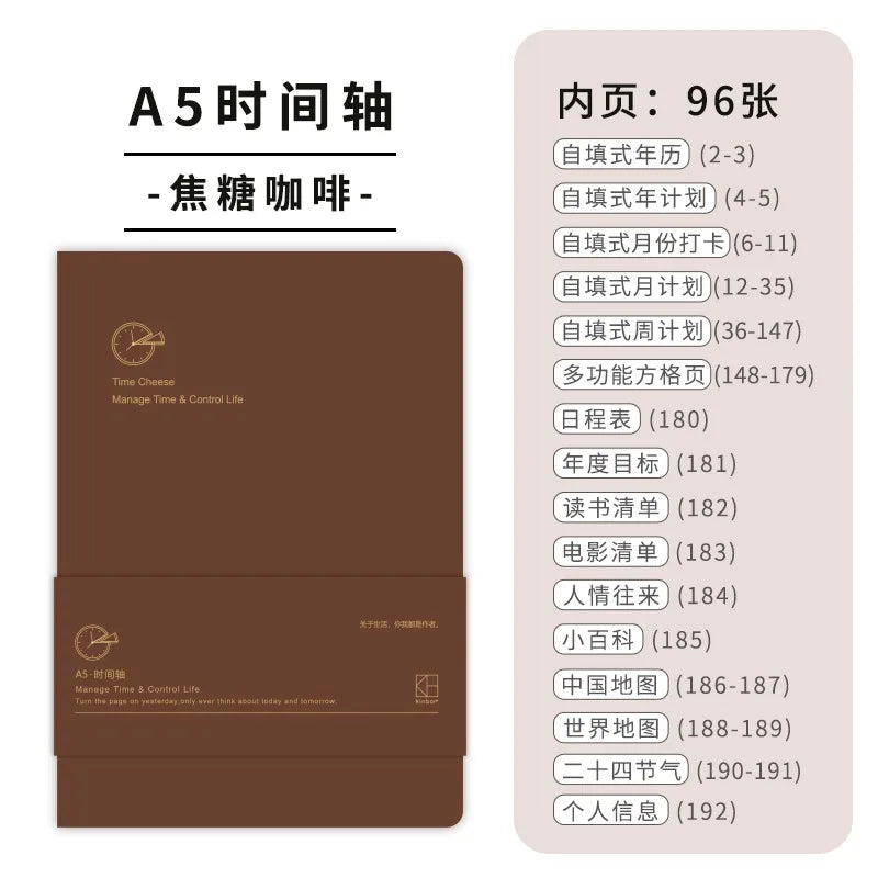 Kinbor Weekly Planner Notebook UnDated Agenda Schedule Daily Monthly Journal Book Portable Record Diary Plan Notepad Stationery