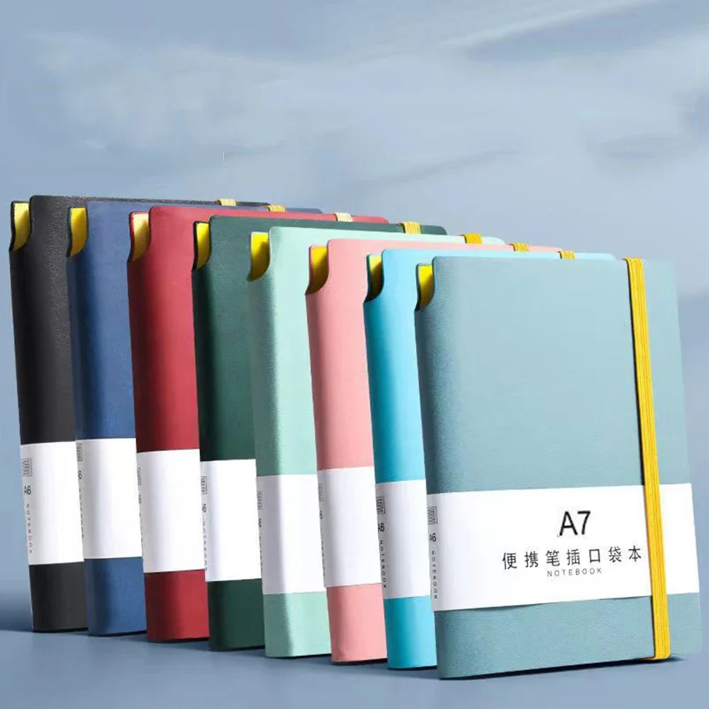 200page Notebook A7 Beautiful Pockets Mini Portable Notebooks Business Stationery Thick Female Small Journal For School Weekly