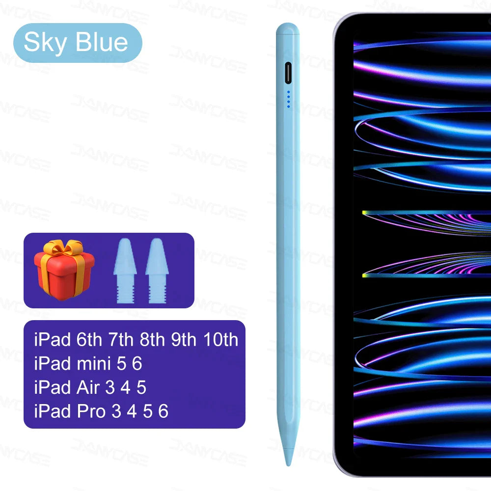 For iPad Pencil 2024 Air 6 M2 Pro M4 Stylus Pen with Palm Rejection Tilt,for iPad Pro 11 12.9 Air 4/5 7/8/9/10th mini 5 6 Tablet