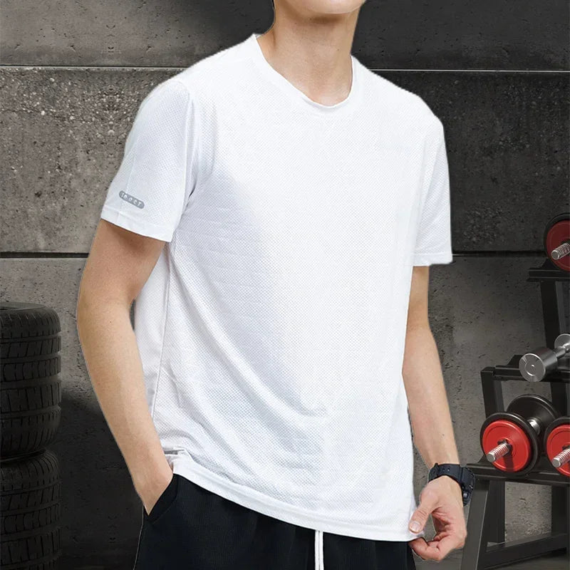 Men's Sports Shirts Sweatshirt Things for Gym Shirt Dry Fit Workout Yoga Tops Breathable Short Sleeves Undershirt Golf Wear Top