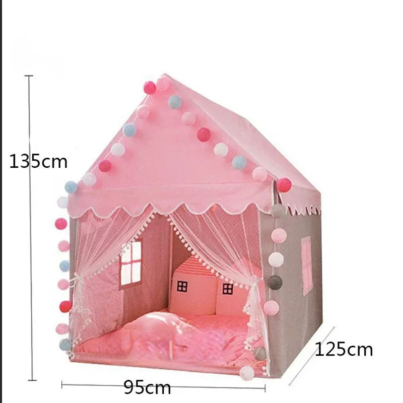 Portable Children's Tent Folding Kids Tents Tipi Baby Play House Large Girls Pink Princess Castle Child Room Decor Play Tent Toy
