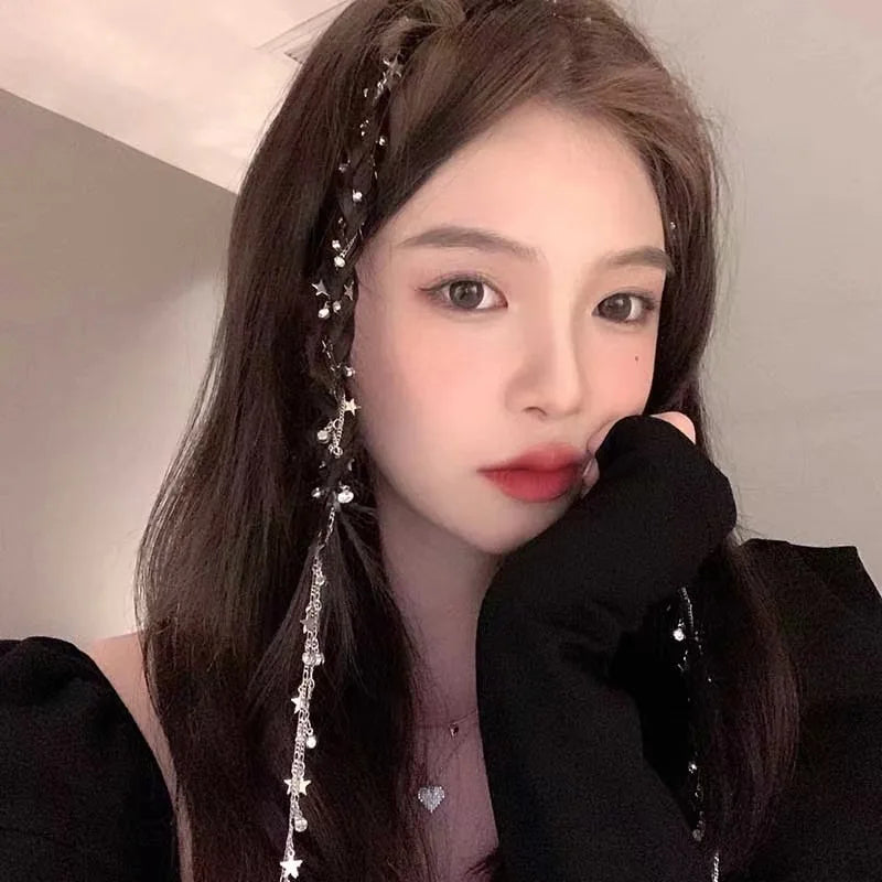 Fashion Accessories Hair Chain Braided Hairpiece Ponytail Star Hair Ornament Hair Clip Hairpin for Women