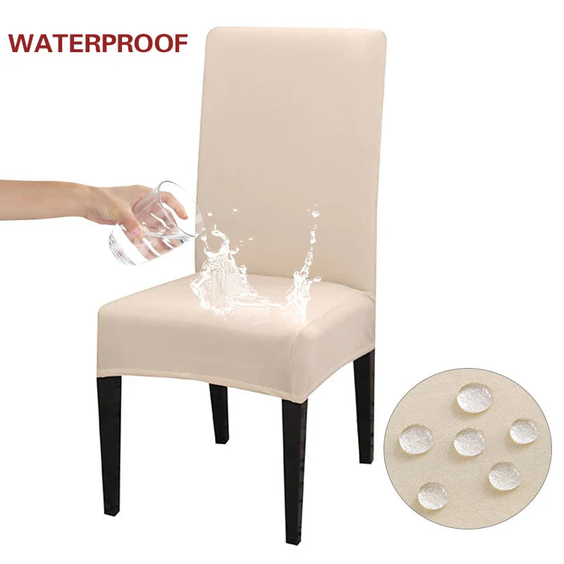 Waterproof Elastic Chair Cover for Dining Room Kitchen Wedding Hotel Banquet Restaurant Anti-dirty Seat Cover Housse De Chaise