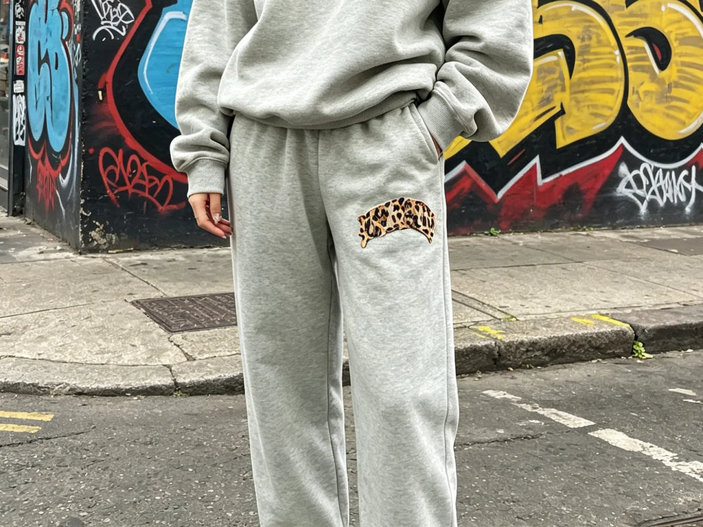 European and American Fashion Men's and Women's Printed Double Waist Sweat Pants Casual Pants Street Trendy Pants