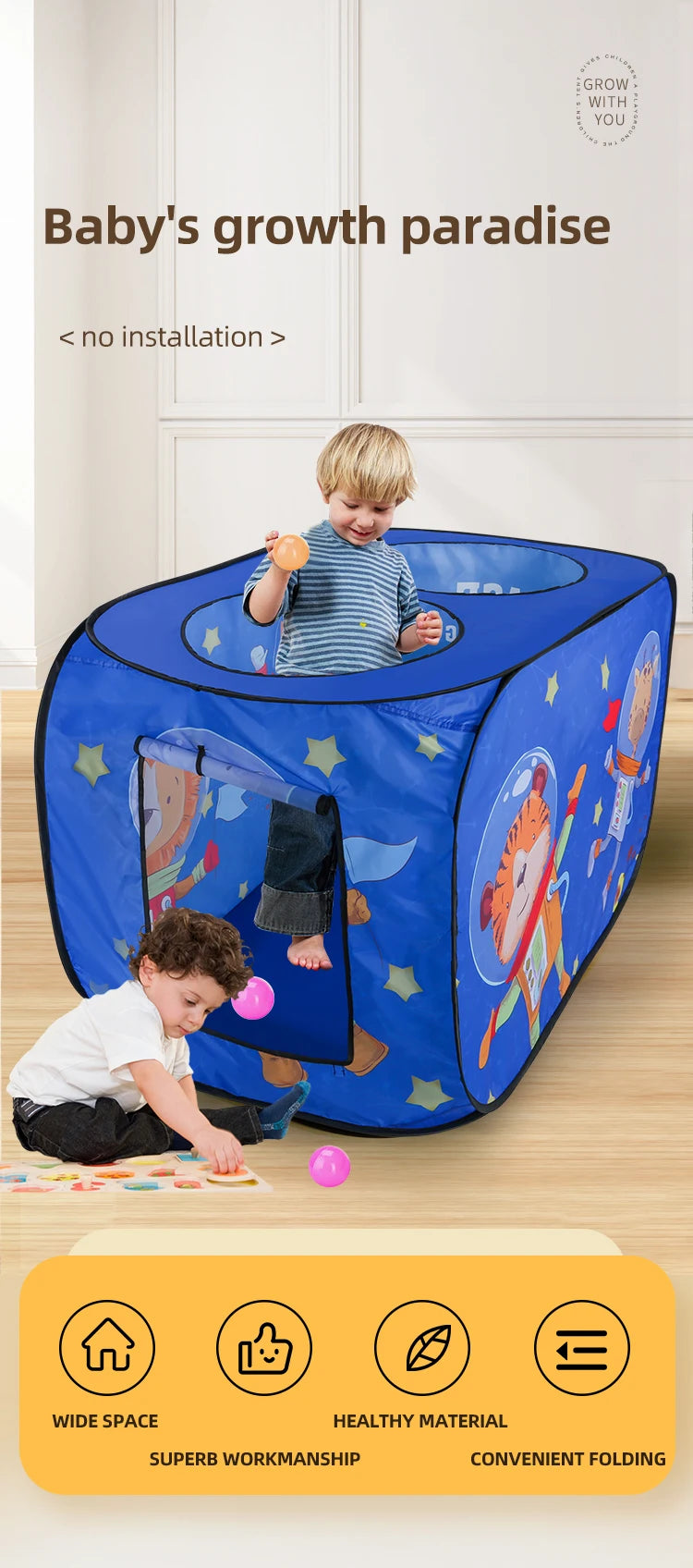 Children's Tent Game House Indoor and Outdoor No Installation Kindergarten Foldable Family Toy House