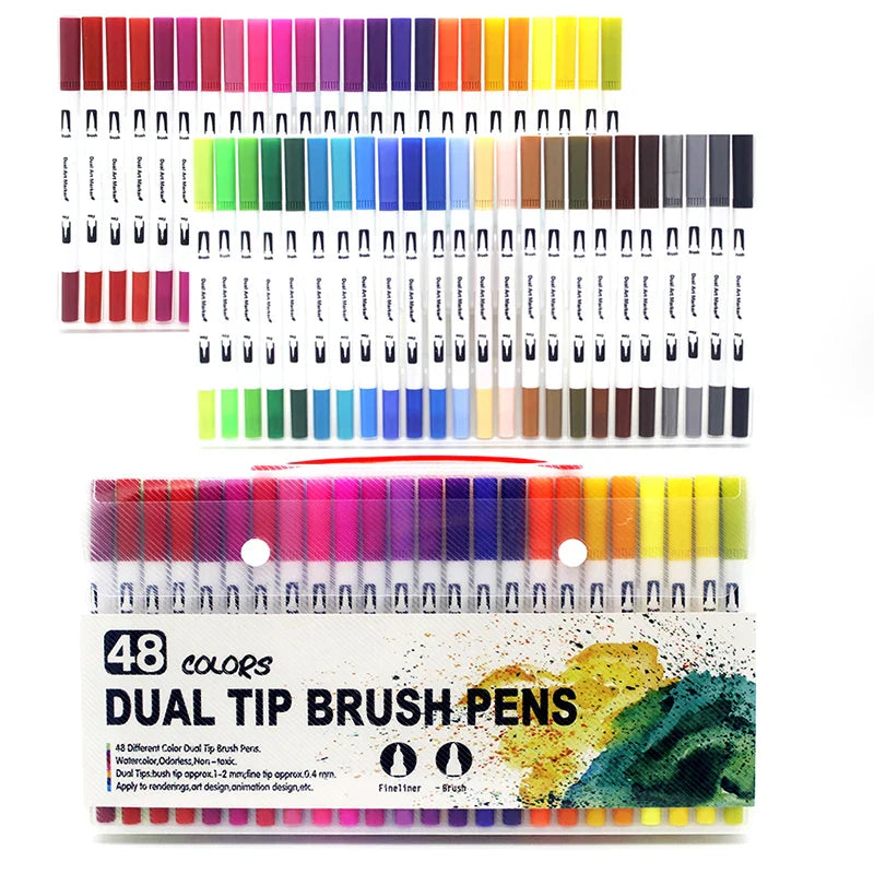 12/24/36 120 Colors Double Ends Manga Art Brush Pen Set Pencil Watercolor Art Markers Fineliner Calligraphy Pens Art Supplies