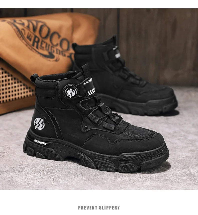 Boots Winter Mens Shoes Casual Cowboy Combat Tactical Motorcycle Chelsea Ankle Work Leather Outdoor Designer Luxury Hiking